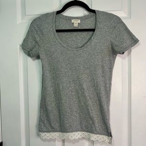 J Crew lace hem top